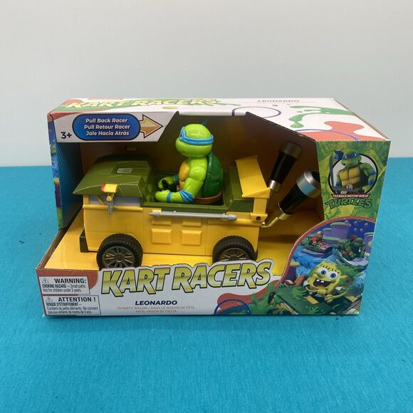 Nickelodeon TMNT Pullback Kart Racers Leonardo In Party Wagon Teenage Mutant - Picture 2 of 7